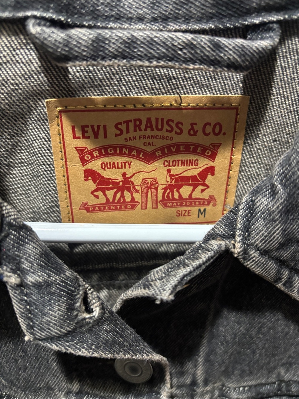 Levi's Black Washed Denim Trucker Jacket - Picture 2 of 3